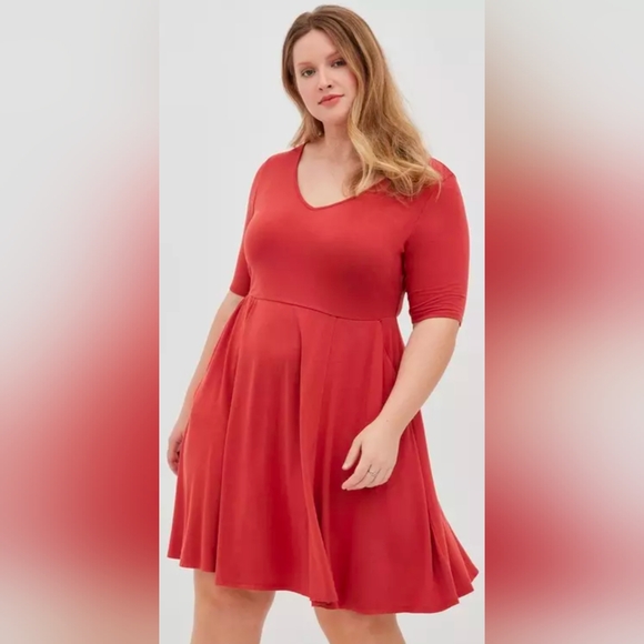 Super Soft By Torrid Tandoori Spice Mini Skater Dress (New w/Tags!) - Picture 1 of 5